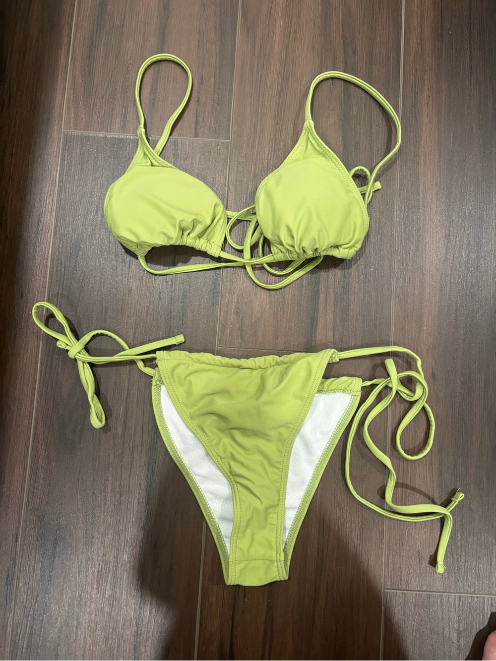 Women’s Lime Green Matcha String Bikini Set